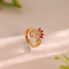 Ruby Petal Swirl Adjustable Ring