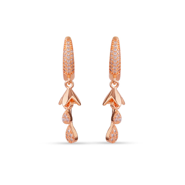 Rose Gold Hoop Dangle Earrings