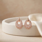 Luxe Oval Pave Crystal Drop Earrings