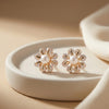 Pearl Bloom Crystal Stud Earrings