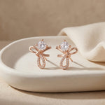 Crystal Bow Knot Stud Earrings