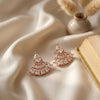 Royal Teardrop Fan Crystal Stud Earrings