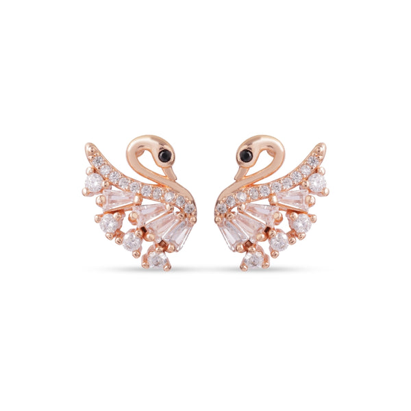 Elegant Swan Crystal Stud Earrings