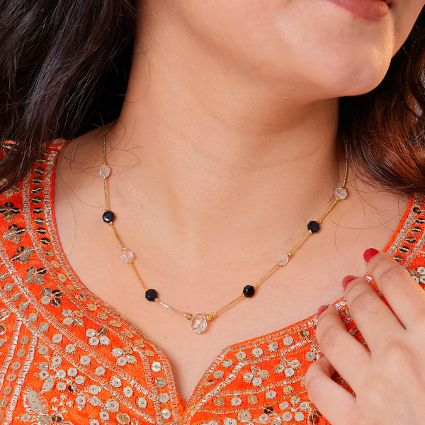 Crystal Noir Bead Necklace