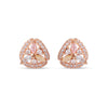 Tri-Glow Floral Crystal Stud Earrings