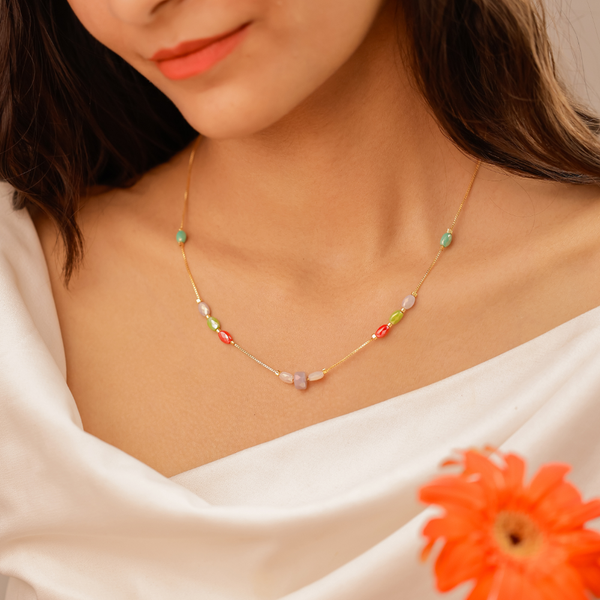 Vibrant Pastel Bead Necklace