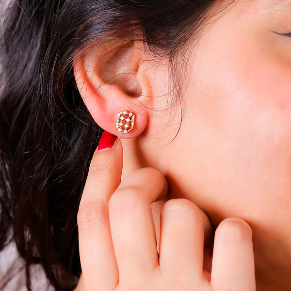 Lattice Sparkle Stud Earrings