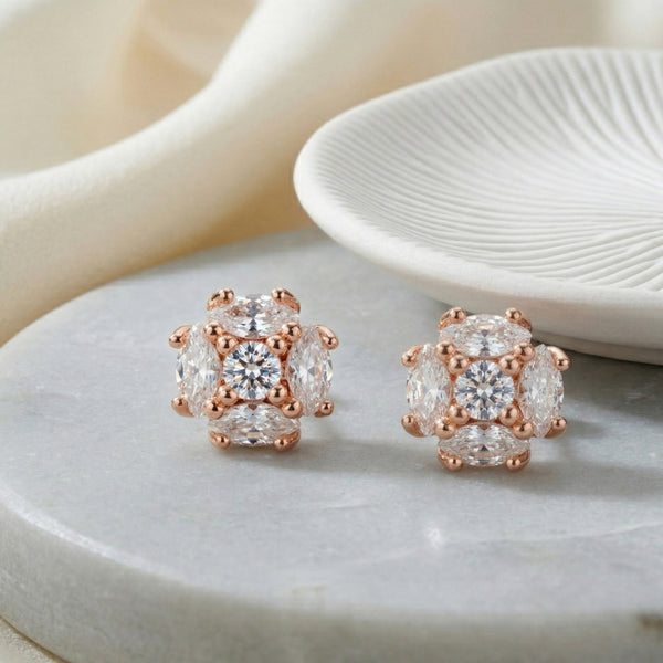 Luxe Crystal Cluster Stud Earrings