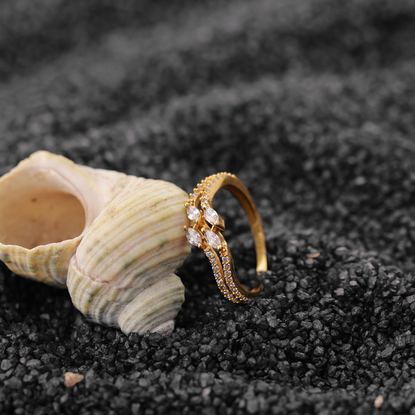 Serene Wave Marquise Ring