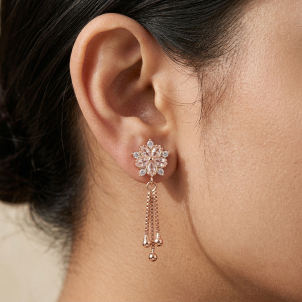 Blossom Chain Tassel Earrings