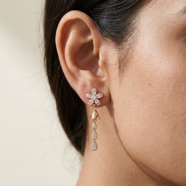 Floral Cascade Drop Earrings