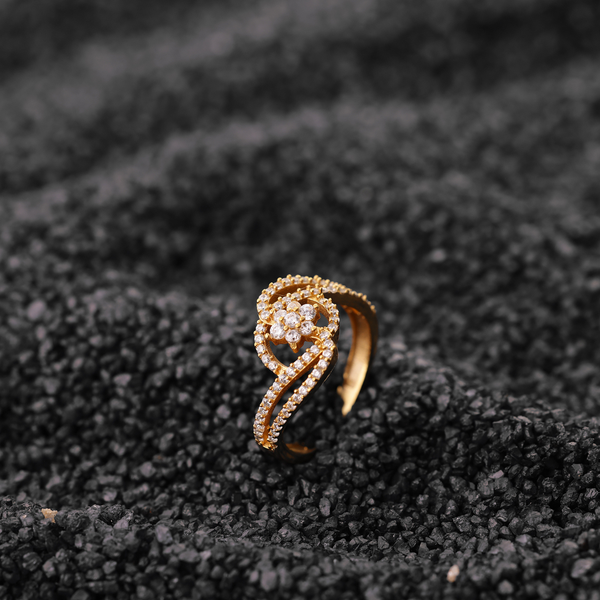 Floral Orbit Statement Ring