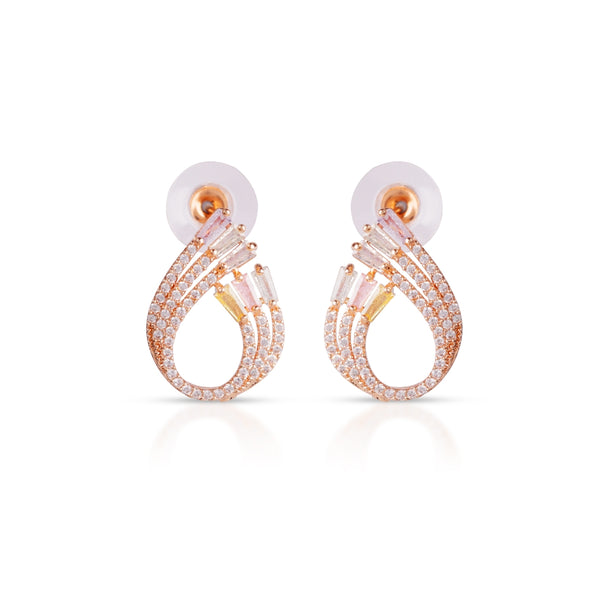 Elegant Crystal Loop Stud Earrings