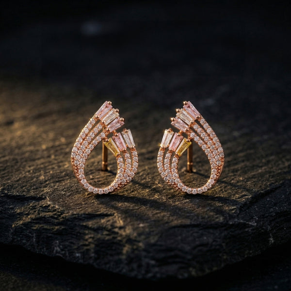 Elegant Crystal Loop Stud Earrings