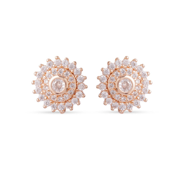 Radiant Halo Floral Stud Earrings