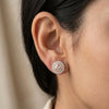 Radiant Halo Floral Stud Earrings