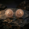 Radiant Halo Floral Stud Earrings