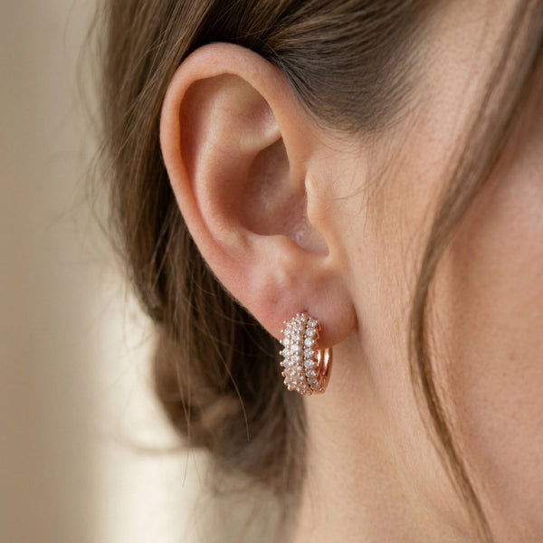 Luxury Pavé Crystal Hoop Earrings