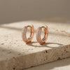Minimal Pavé Diamond-Style Hoop Earrings