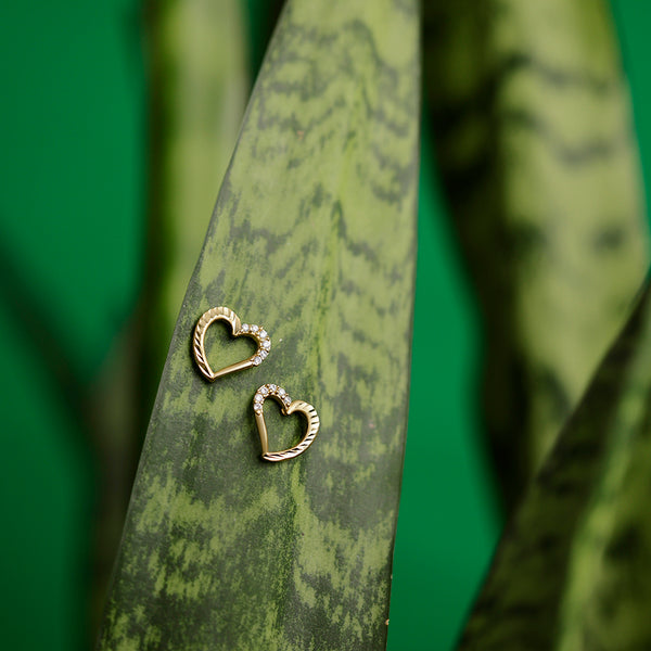 Open Heart Hoops Earrings