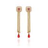 Minimalist Red Drop Earrings