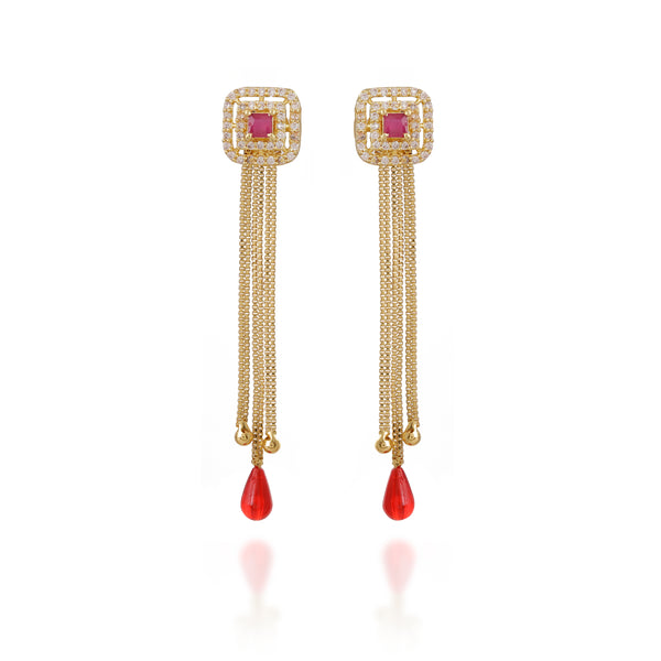 Minimalist Red Drop Earrings