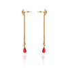Minimalist Red Drop Earrings