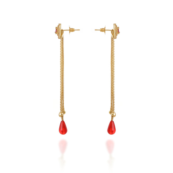 Minimalist Red Drop Earrings