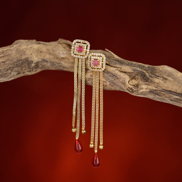 Minimalist Red Drop Earrings