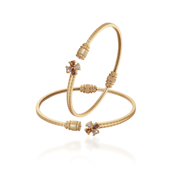 Golden Bloom Modern Adjustable Bangles