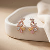Multicolor Peacock Grace Stud Earrings