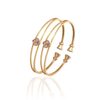 Elegant Floral Sparkle Dual-Line Bangles
