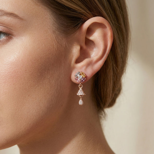 Pastel Geometric Drop Earrings