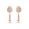 Crystal Disc Tassel Drop Earrings