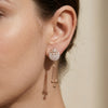 Crystal Disc Tassel Drop Earrings