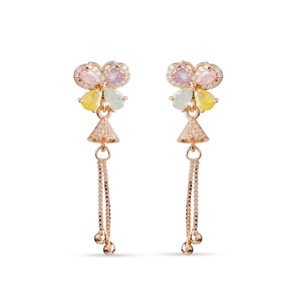 Pastel Bow Tassel Drop Earrings