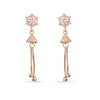 Sunburst Crystal Cone Tassel Earrings