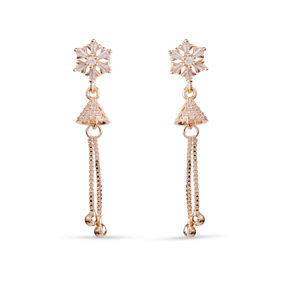 Sunburst Crystal Cone Tassel Earrings