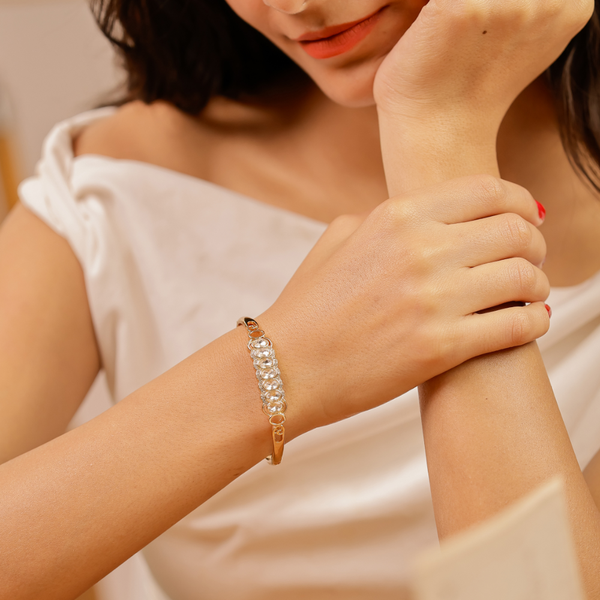 Golden Pearl Luxe Statement Bracelet