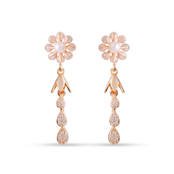 Pearl Floral Drop Earrings