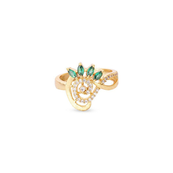 Emerald Aura Swirl Ring