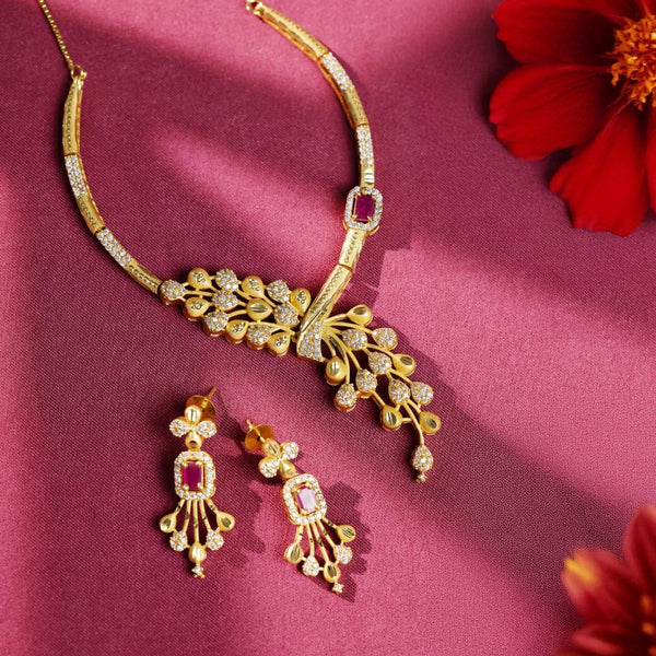 Royal Ruby Cascade Necklace Set