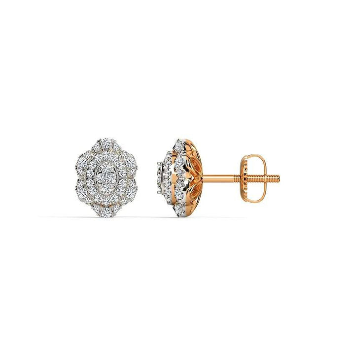 Floral Diamond Stud Earrings