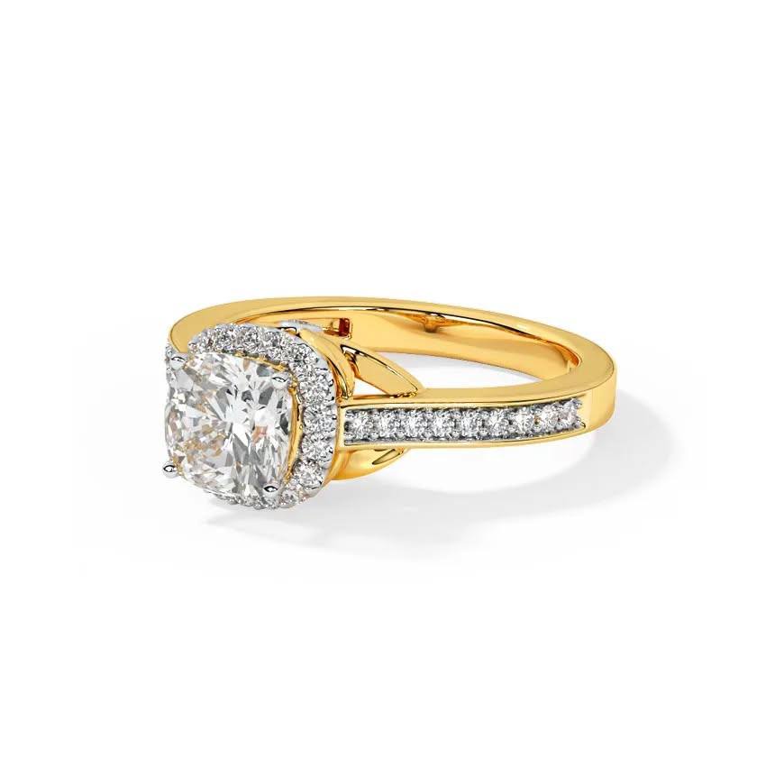 Cushion Cut Moissanite Ring
