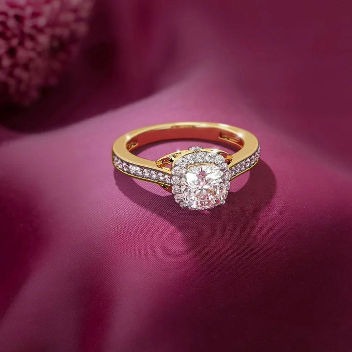Cushion Cut Moissanite Ring
