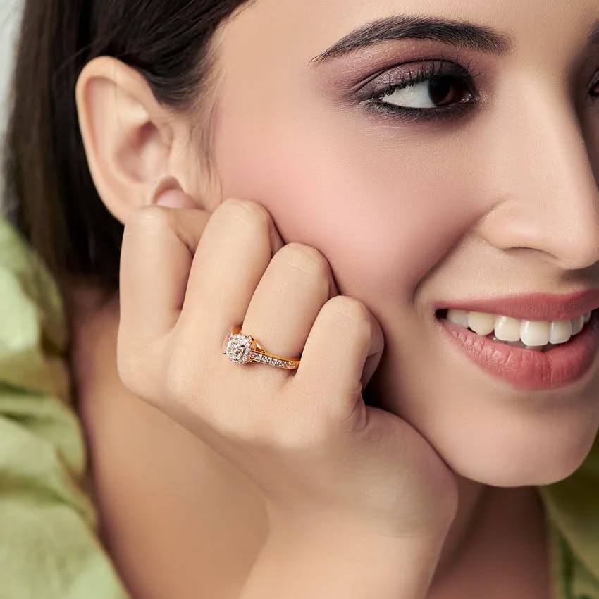 Cushion Cut Moissanite Ring